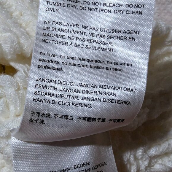 BEBE JIA Pointelle Sweater short sleeve Ivory delicate fabric sweater‎ XS - Picture 9 of 9